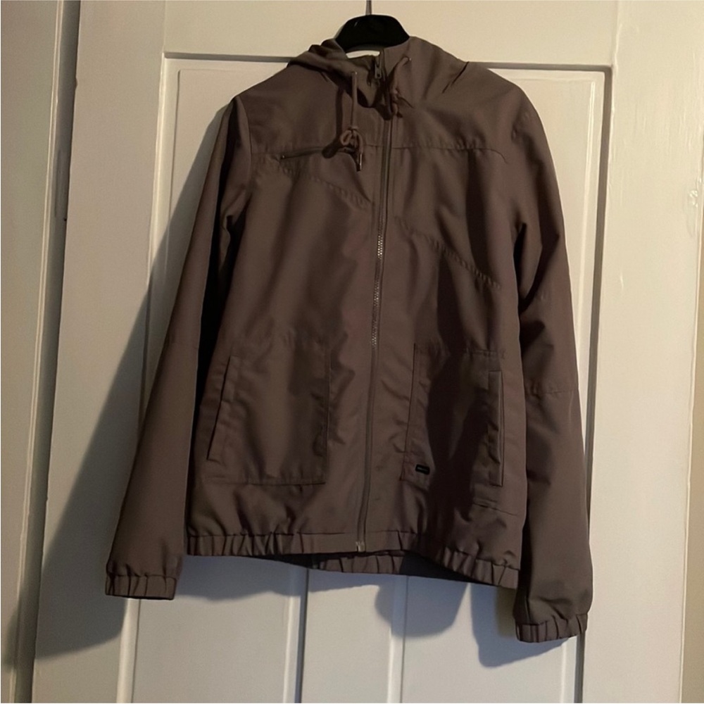 Grey Volcom Raincoat with hood